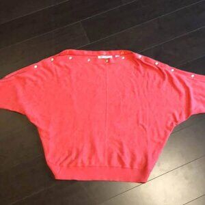 Allsaints Ellie pink watermelon dolman sleeve snap neck sweater XS